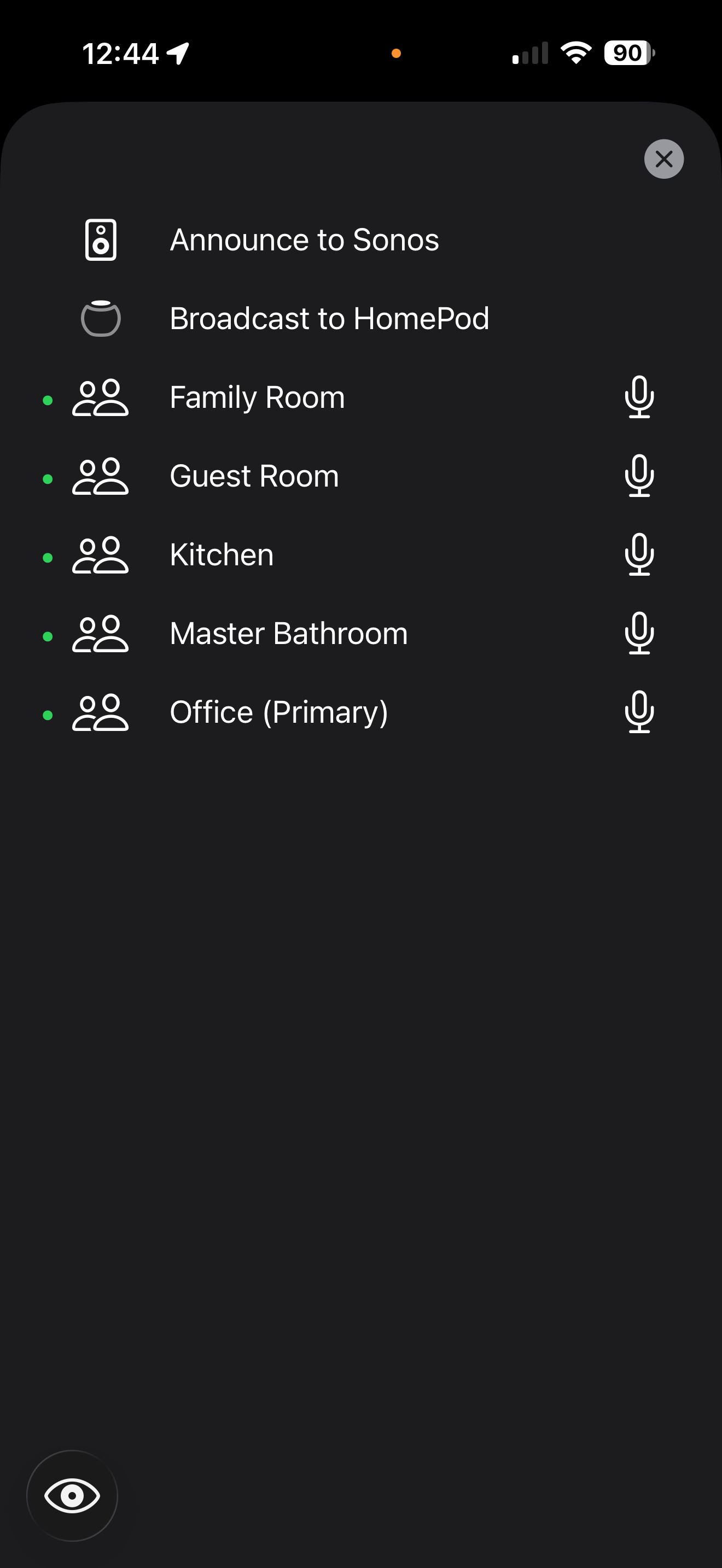 Intercom with Sonos, HomePod, and room-to-room